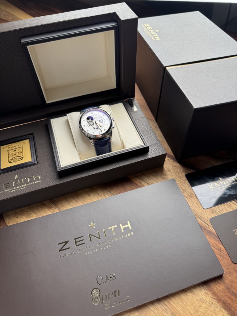 Zenith El Primero Grand Class Open, Chronograph, Power Reserve, full set, 2015, 44 mm