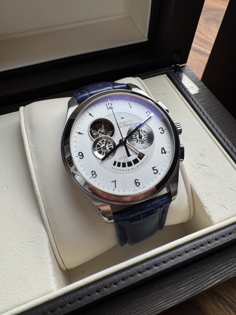 Zenith El Primero Grand Class Open, Chronograph, Power Reserve, full set, 2015, 44 mm