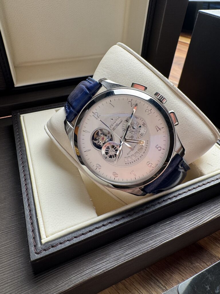 Zenith El Primero Grand Class Open, Chronograph, Power Reserve, full set, 2015, 44 mm