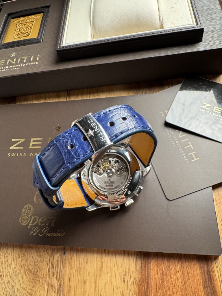Zenith El Primero Grand Class Open, Chronograph, Power Reserve, full set, 2015, 44 mm
