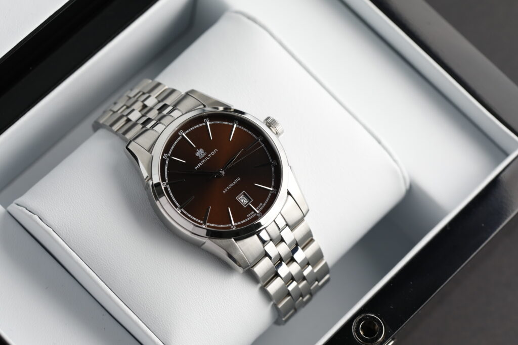 Hamilton Jazzmaster Spirit of Liberty H424151 Automatic, hnědý ciferník, 42 mm