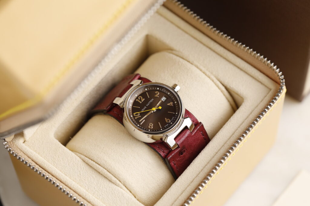 Louis Vuitton Tambour Q1211 červenohnědé, full set, 28 mm