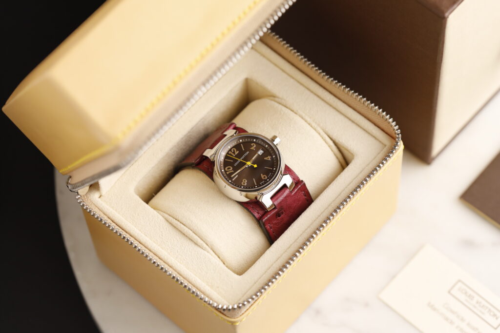 Louis Vuitton Tambour Q1211 červenohnědé, full set, 28 mm