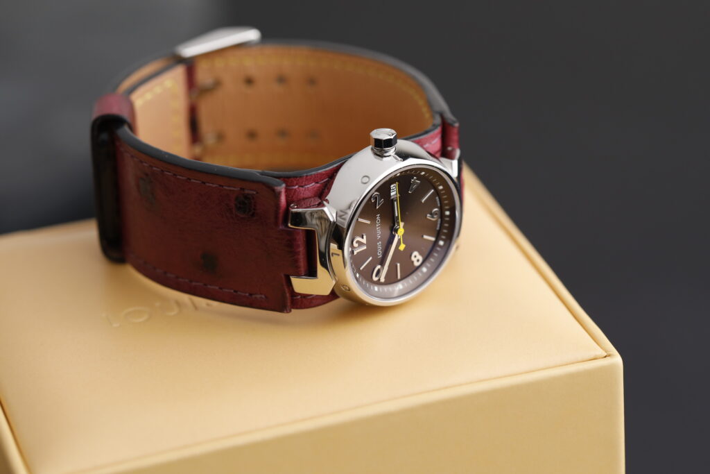 Louis Vuitton Tambour Q1211 červenohnědé, full set, 28 mm