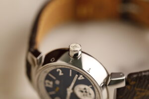 Louis Vuitton Tambour Lovely Cup Q12MP, modrý ciferník, 12 diamantů, quartz, 28 mm
