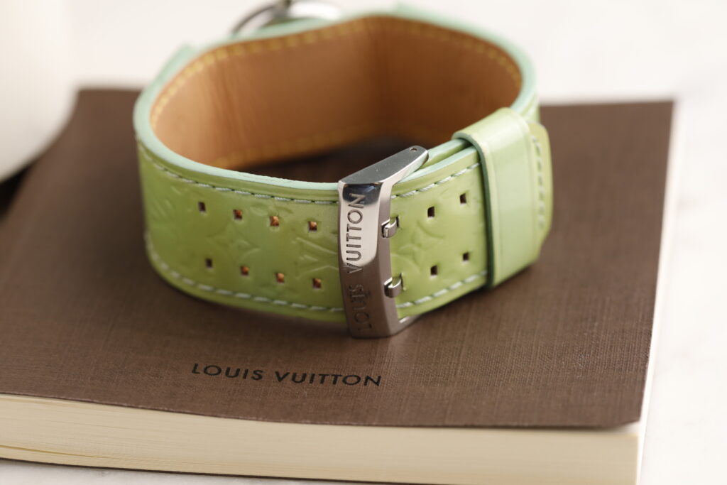 Louis Vuitton Tambour Q1212 datum beige green, 28 mm
