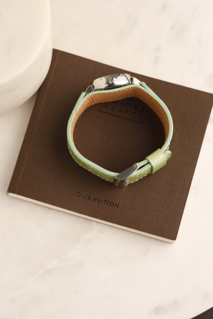Louis Vuitton Tambour Q1212 datum beige green, 28 mm